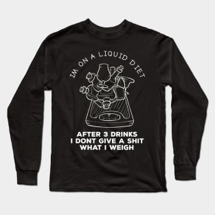 Funny Liquid Diet Weightloss Drinking Gym Workout Fitness Long Sleeve T-Shirt